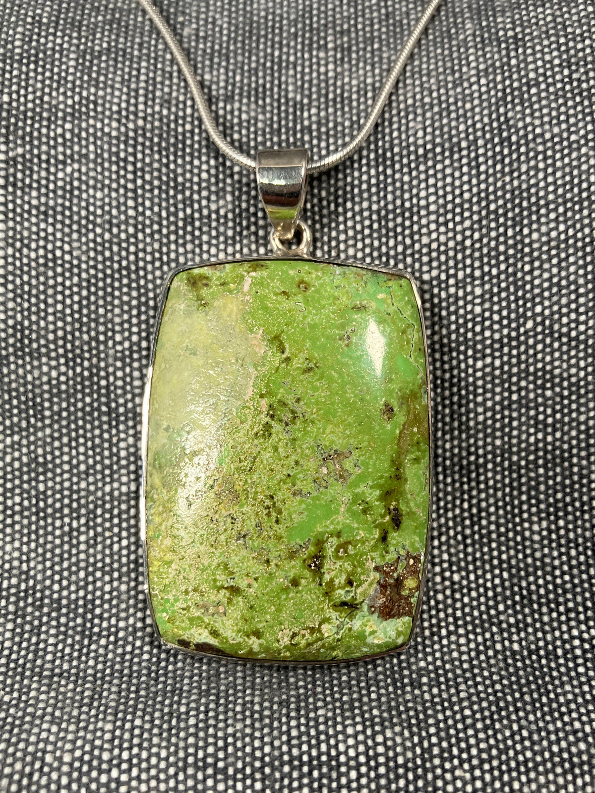 Gaspeite Large Rectangle Pendant
