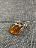 Amber Ladybird Brooch