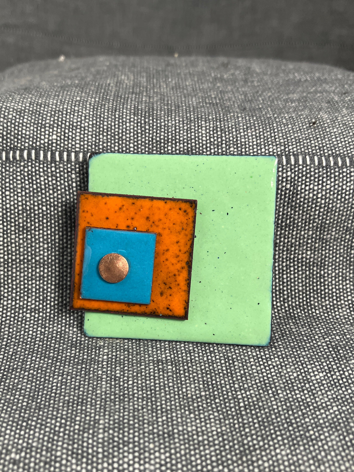 Enamel Squares Brooch