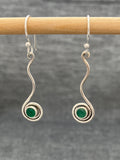 Green Onyx Spiral Earrings