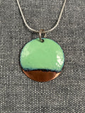 Light Green Disc Copper Tip Pendant