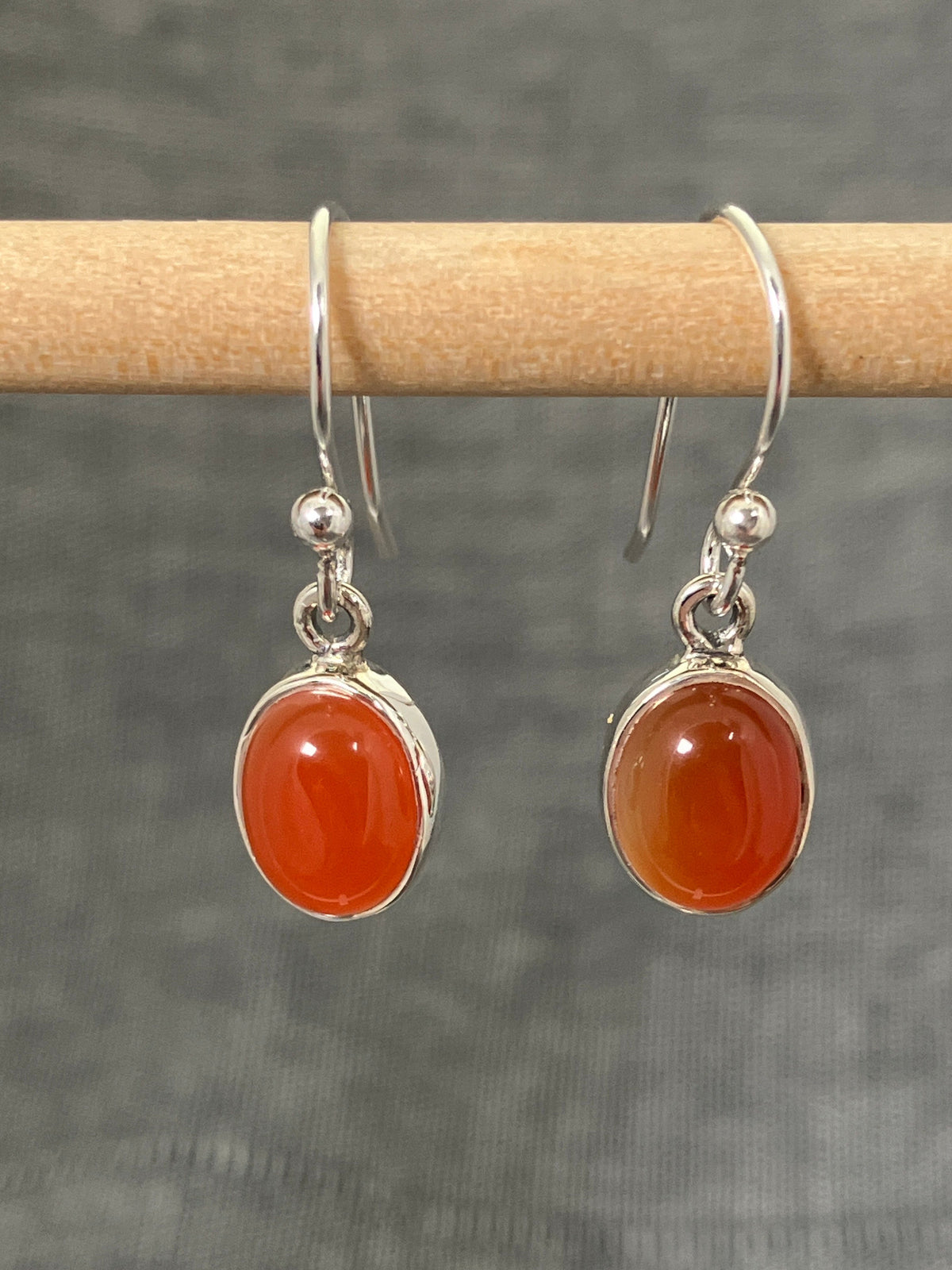 Carnelian Medium Oval Earrings