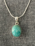 Amazonite Domed Oval Pendant