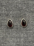 Garnet Pear Studs