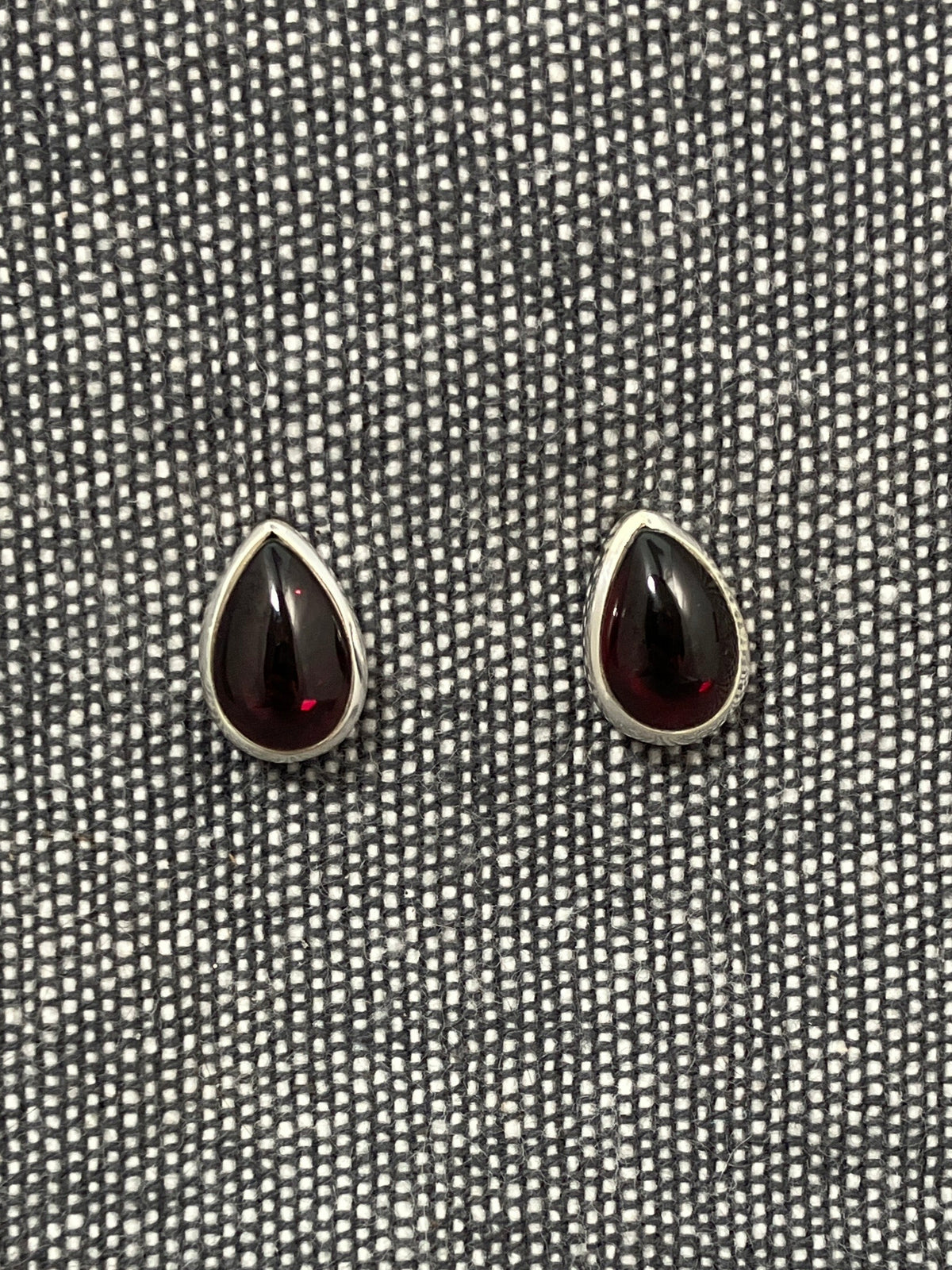 Garnet Pear Studs