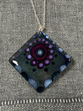 Inky Rhombus Pink Flower Necklace