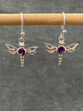 Amethyst Dragonfly Earrings