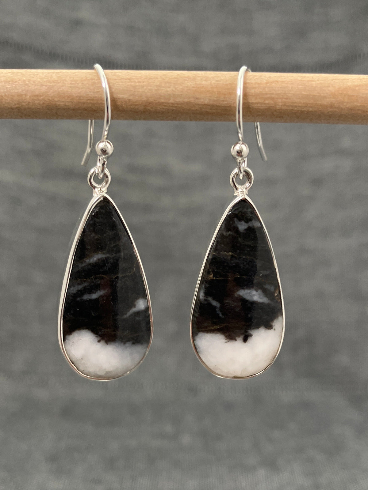 Zebra Jasper Pear Earrings