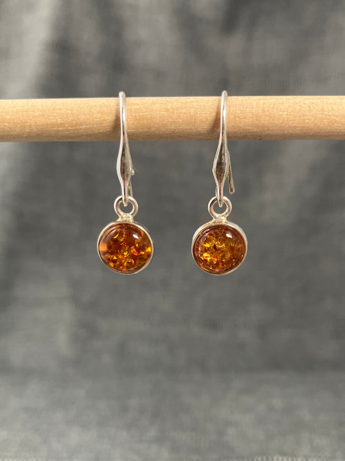Amber Little Round Earrings