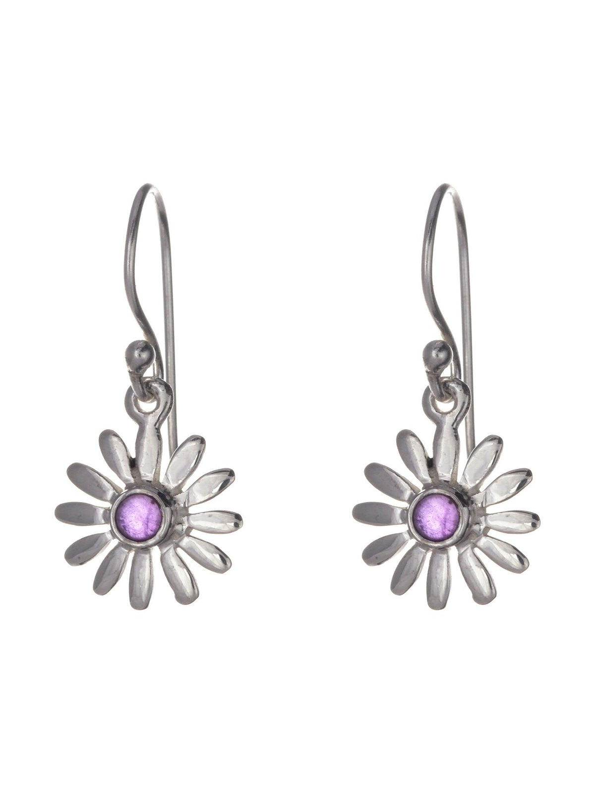 Amethyst Daisy Earrings