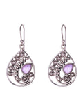 Sterlng Silver Curly Dots Amethyst Earrings