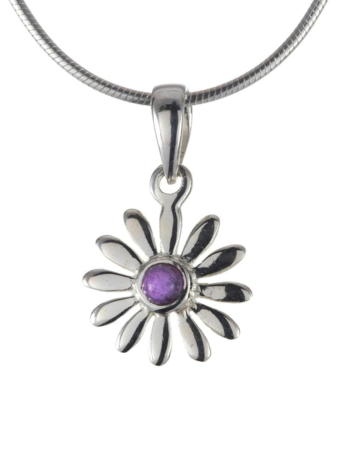 Amethyst Daisy Pendant