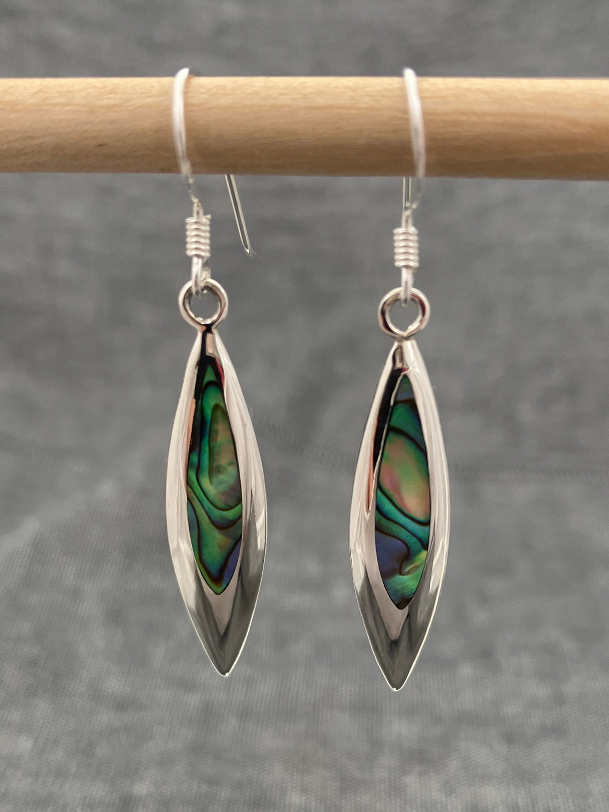 Paua Shell Long Leaf Earring