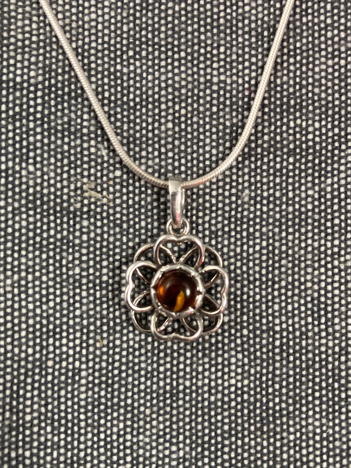 Tudor Rose Amber Pendant