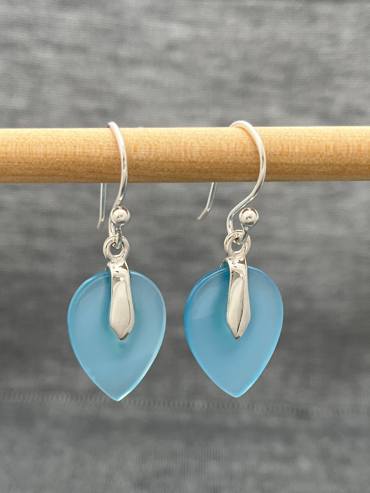 Chalcedony Flat Teardrop Earrings