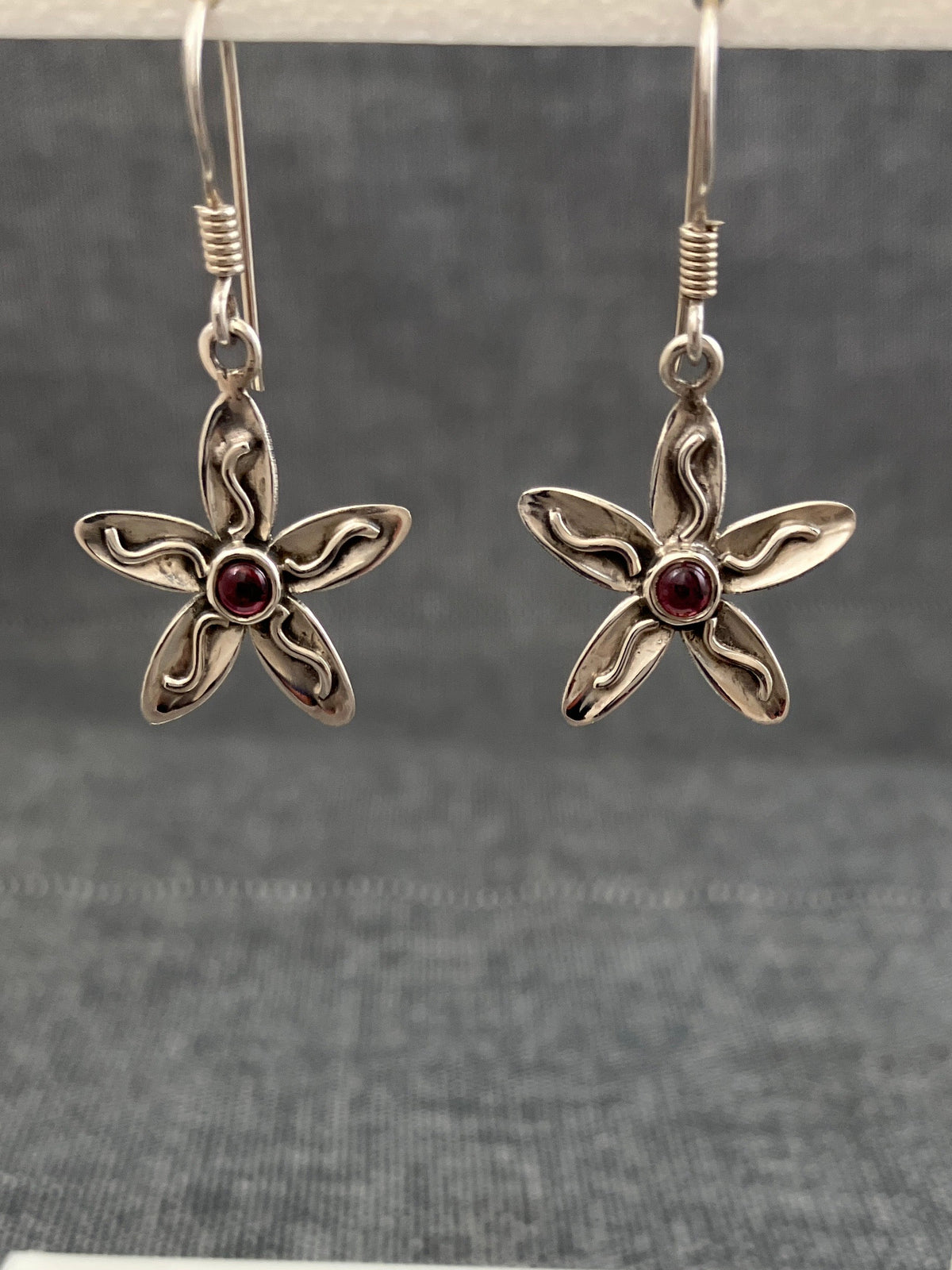 Garnet Wiggle Petal Earrings