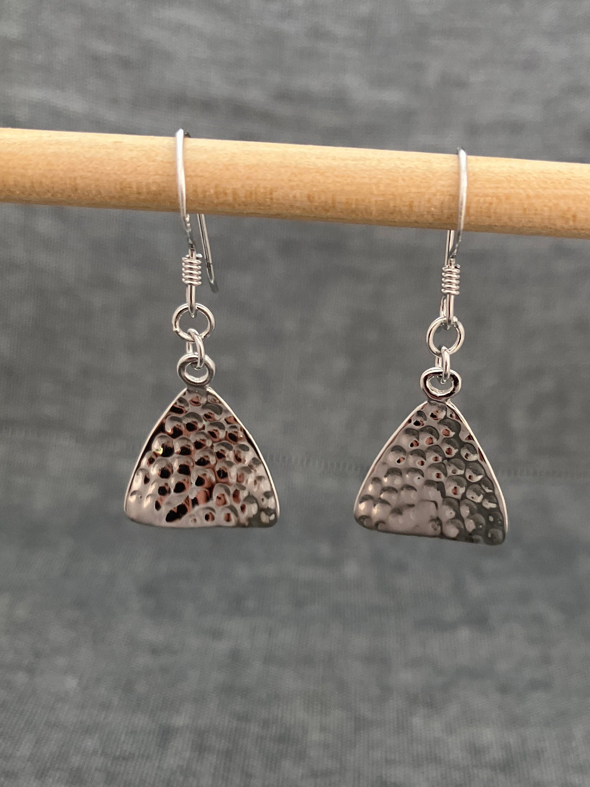 Planished Triangle Earrings