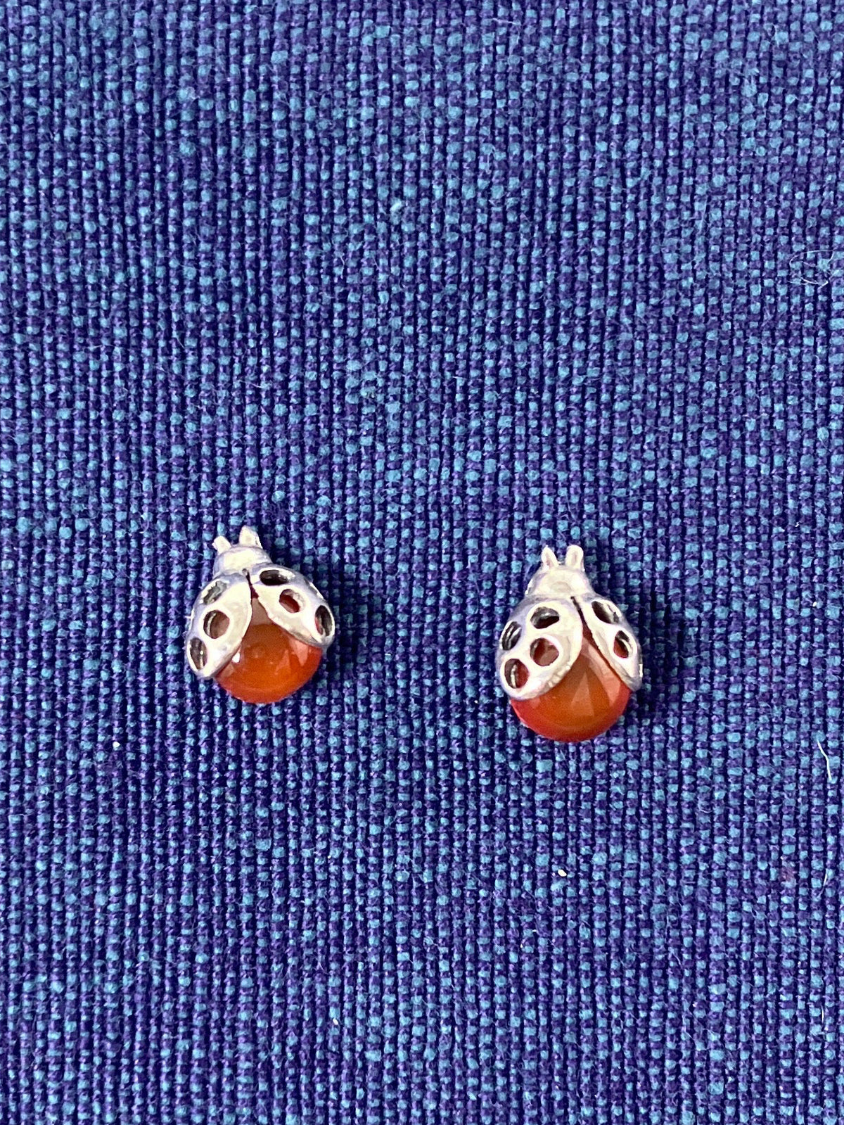 Carnelian Ladybird Studs