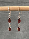 Garnet Cut Double Pip Earrings