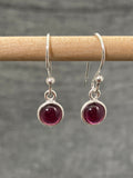 Garnet Little Round Earrings