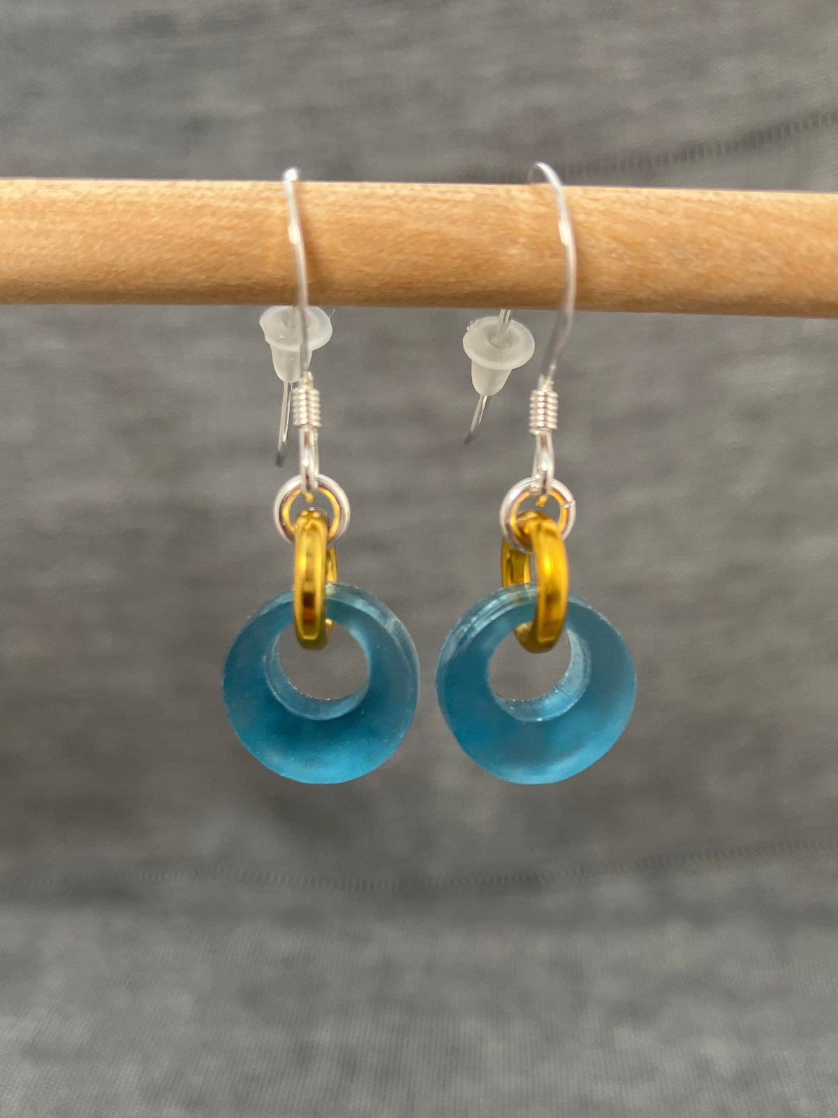 Shimmer Blue Loop Earrings