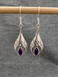 Amethyst Ornate Dangle Earrings