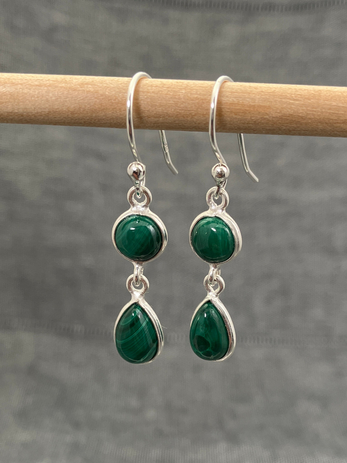 Malachite Double Drop Earring