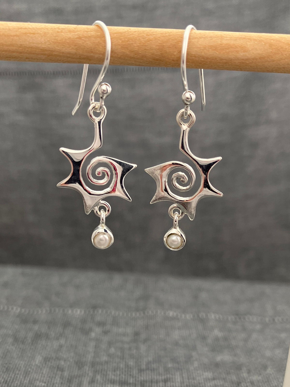 Pearl Spikey Spiral Earring