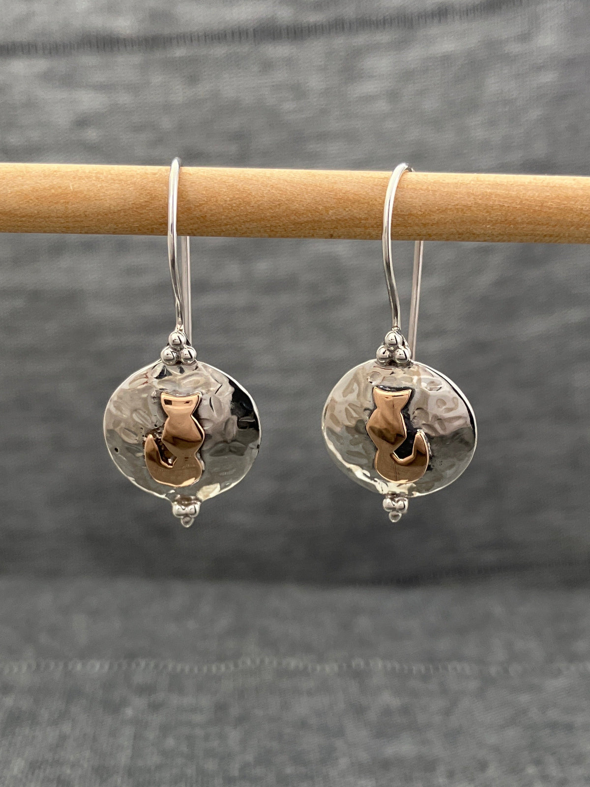 Copper Full Moon Fox Earring