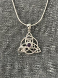 Amethyst Celtic Triskel Pendant