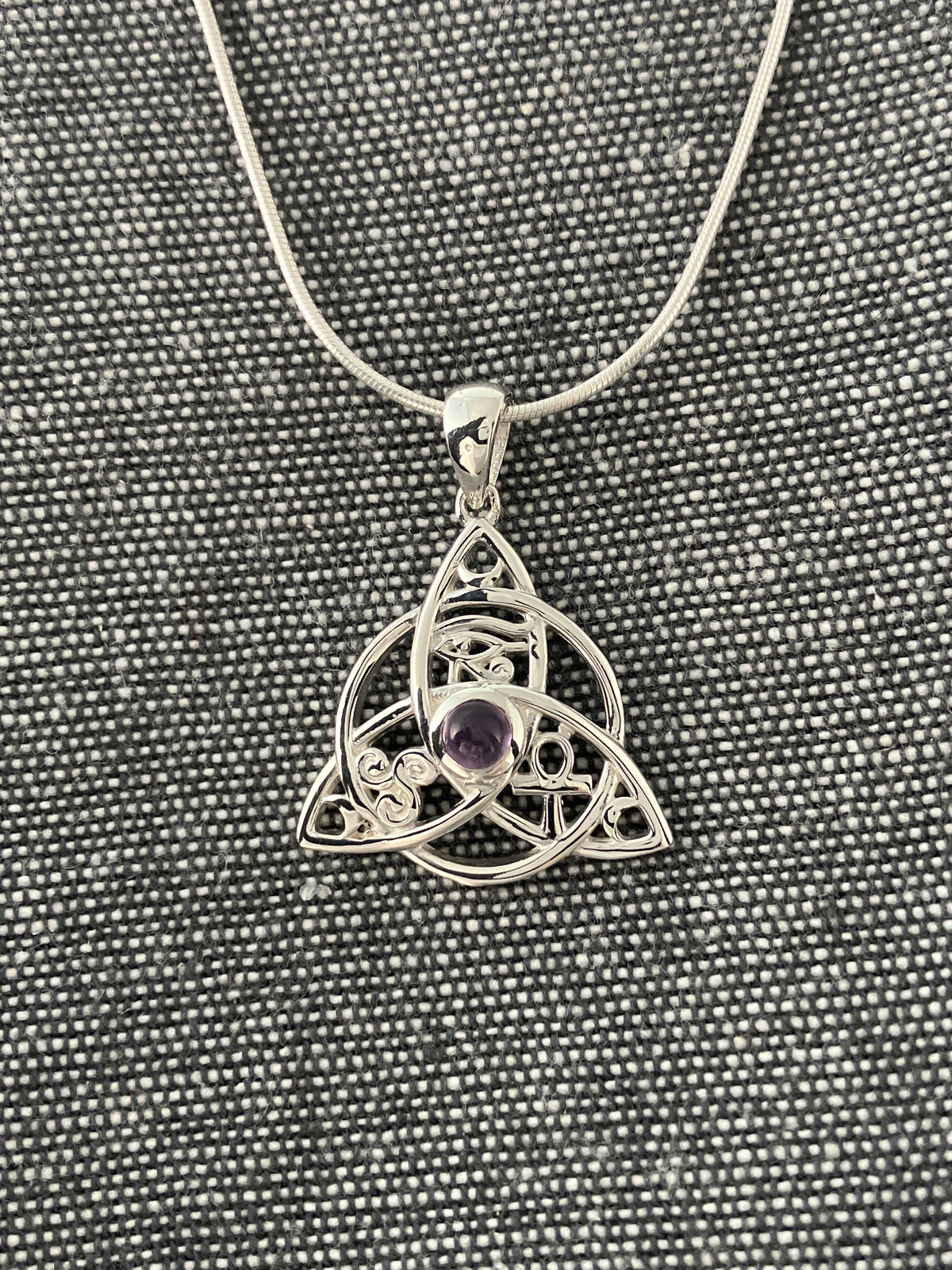 Amethyst Celtic Triskel Pendant