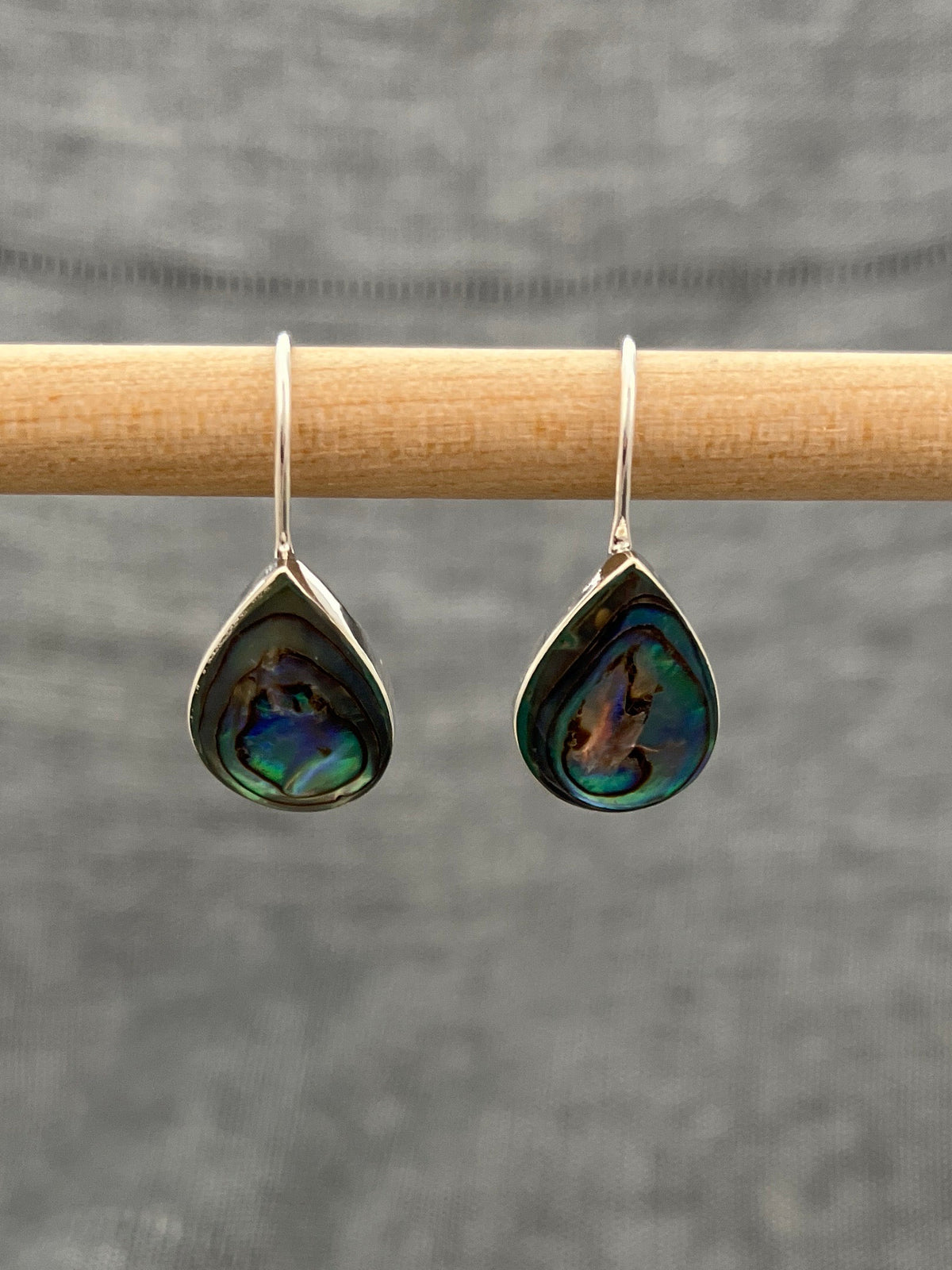 Paua Shell Fixed Hook Earrings