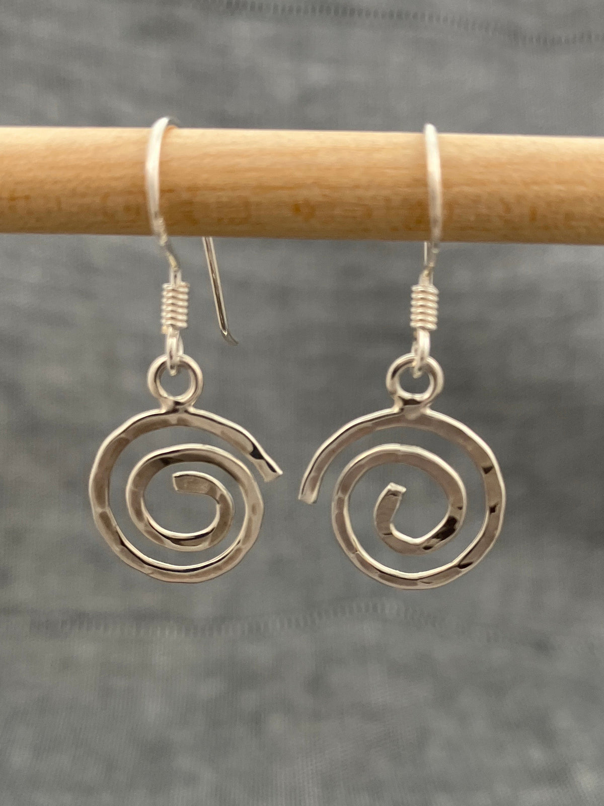 Hammered Spiral Earrings