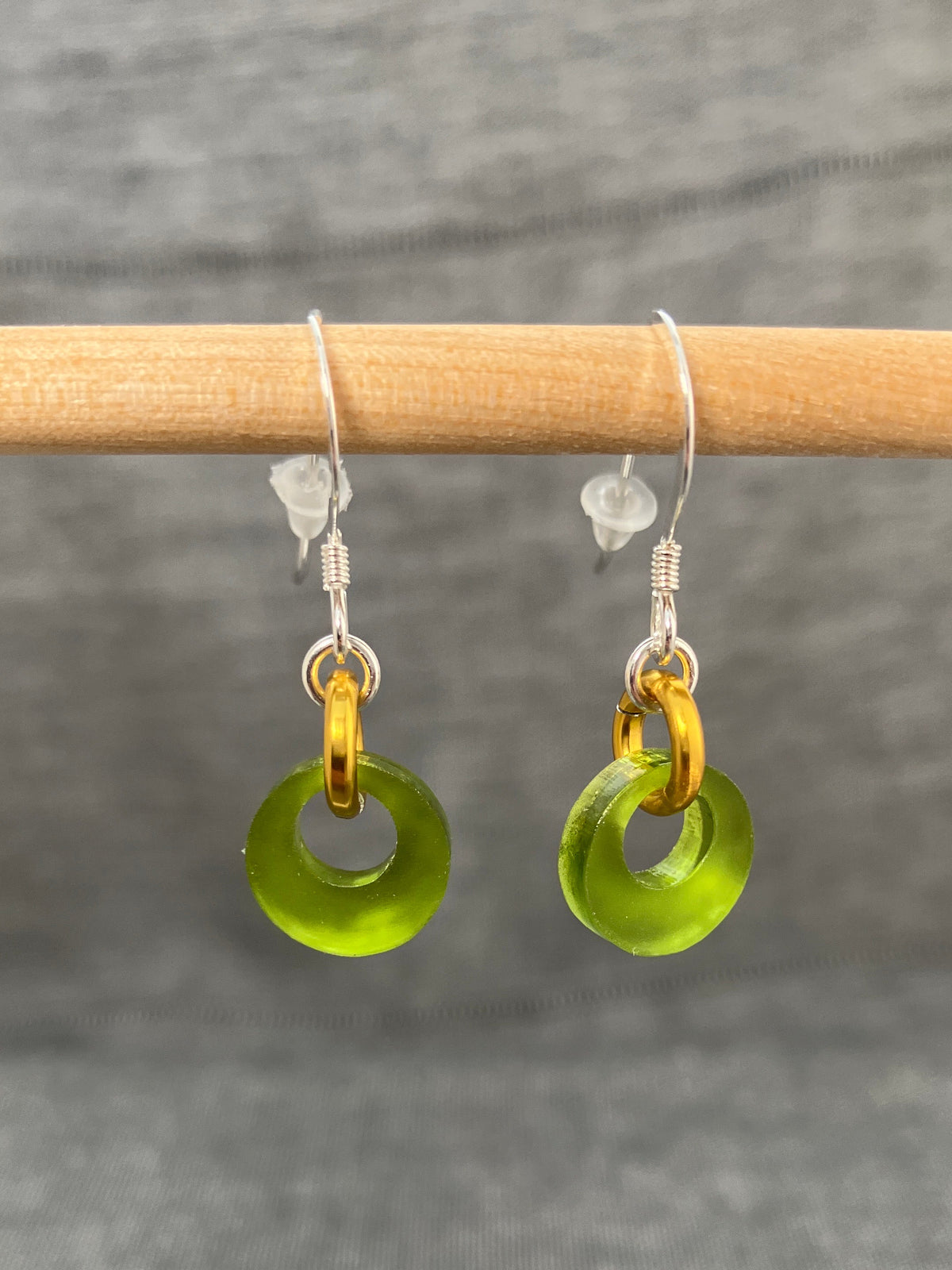 Shimmer Green Loop Earrings