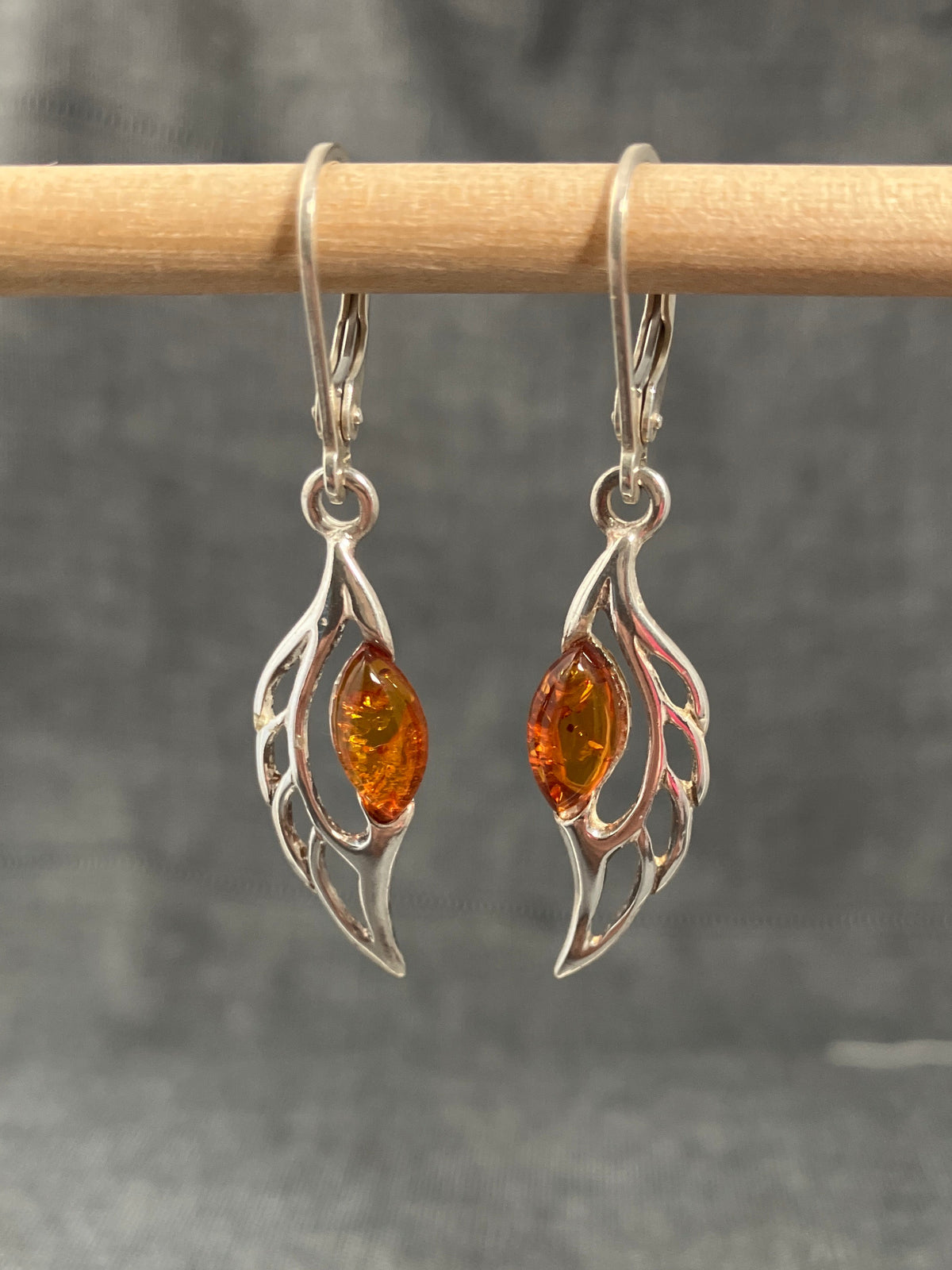 Amber Angel Wings Earrings