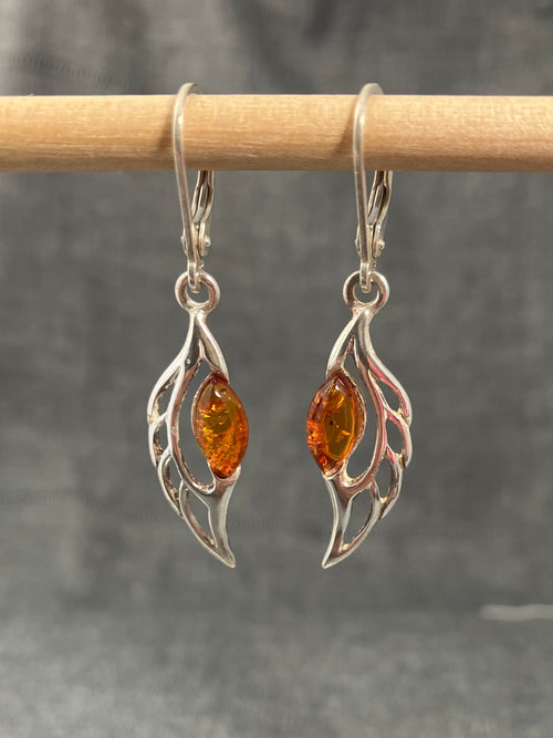Amber Angel Wings Earrings