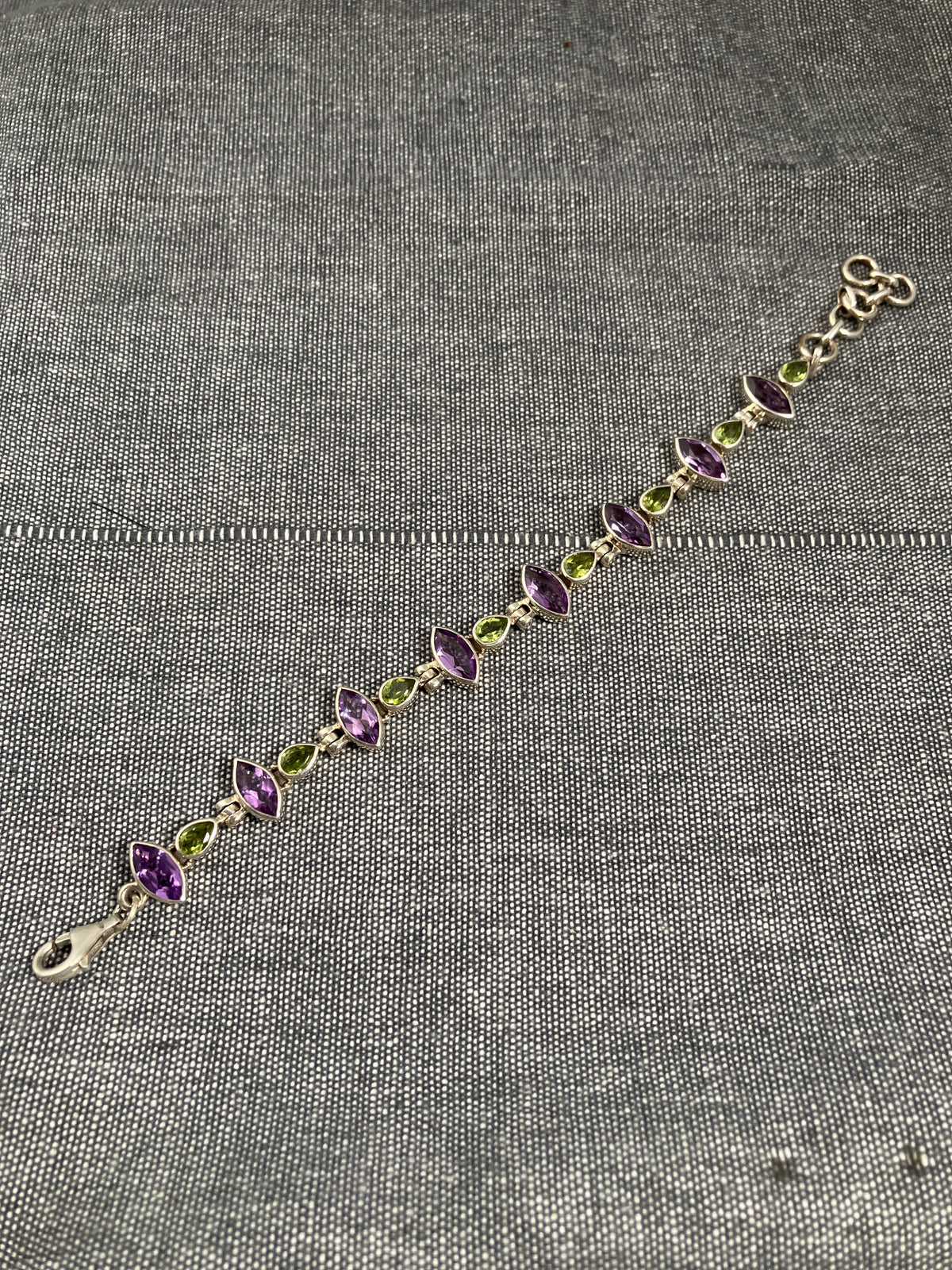 Amethyst Leaf & Peridot Pears Bracelet
