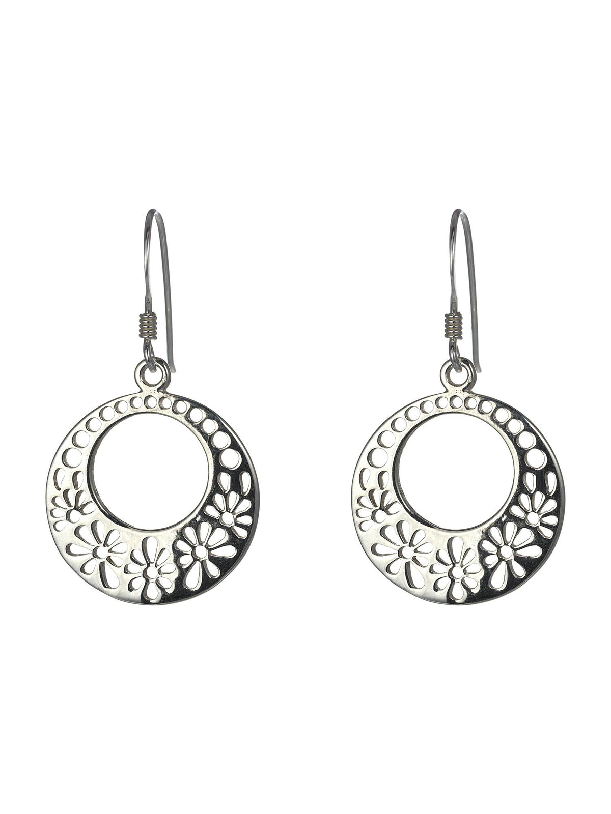 Flower Circle Earrings