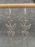 Swirly Moon Dangle Earrings