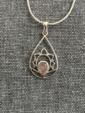 Rose Quartz Lotus Loop Pendant