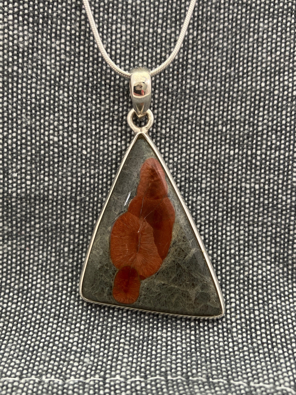 Peanut Obsidian Triangle Pendant