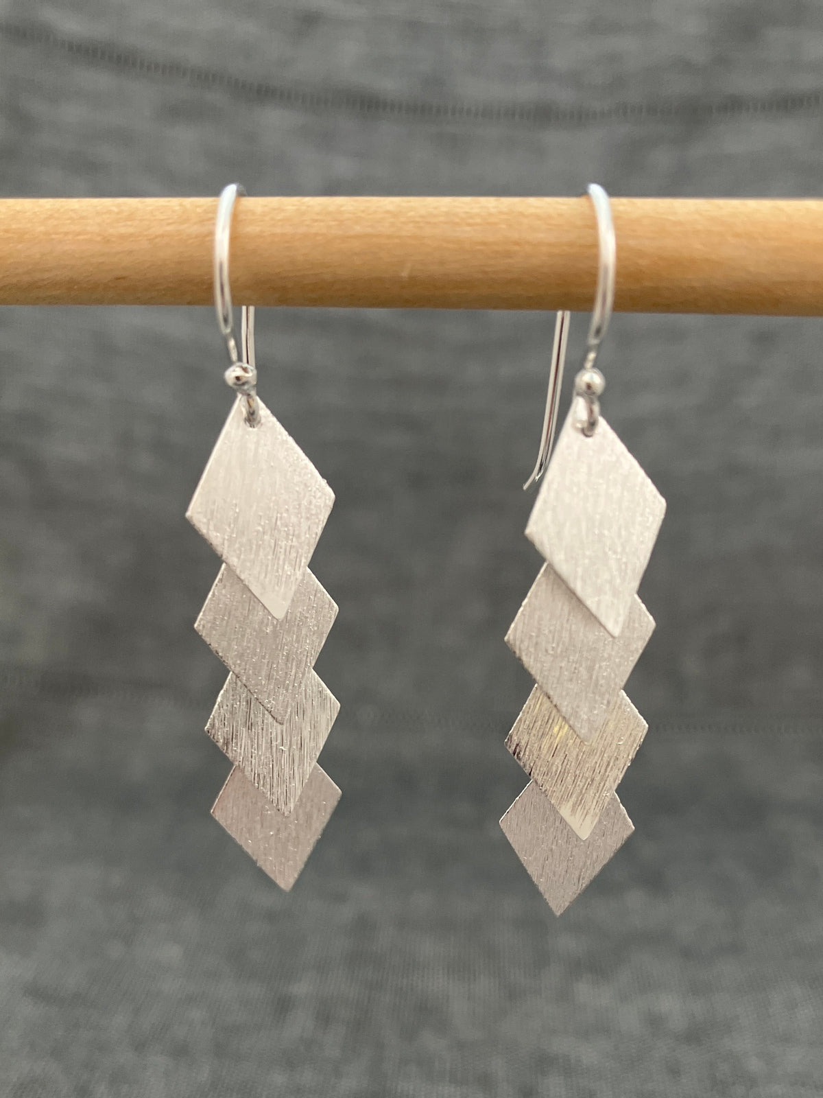 Brushed Diamond Cascade Earrings