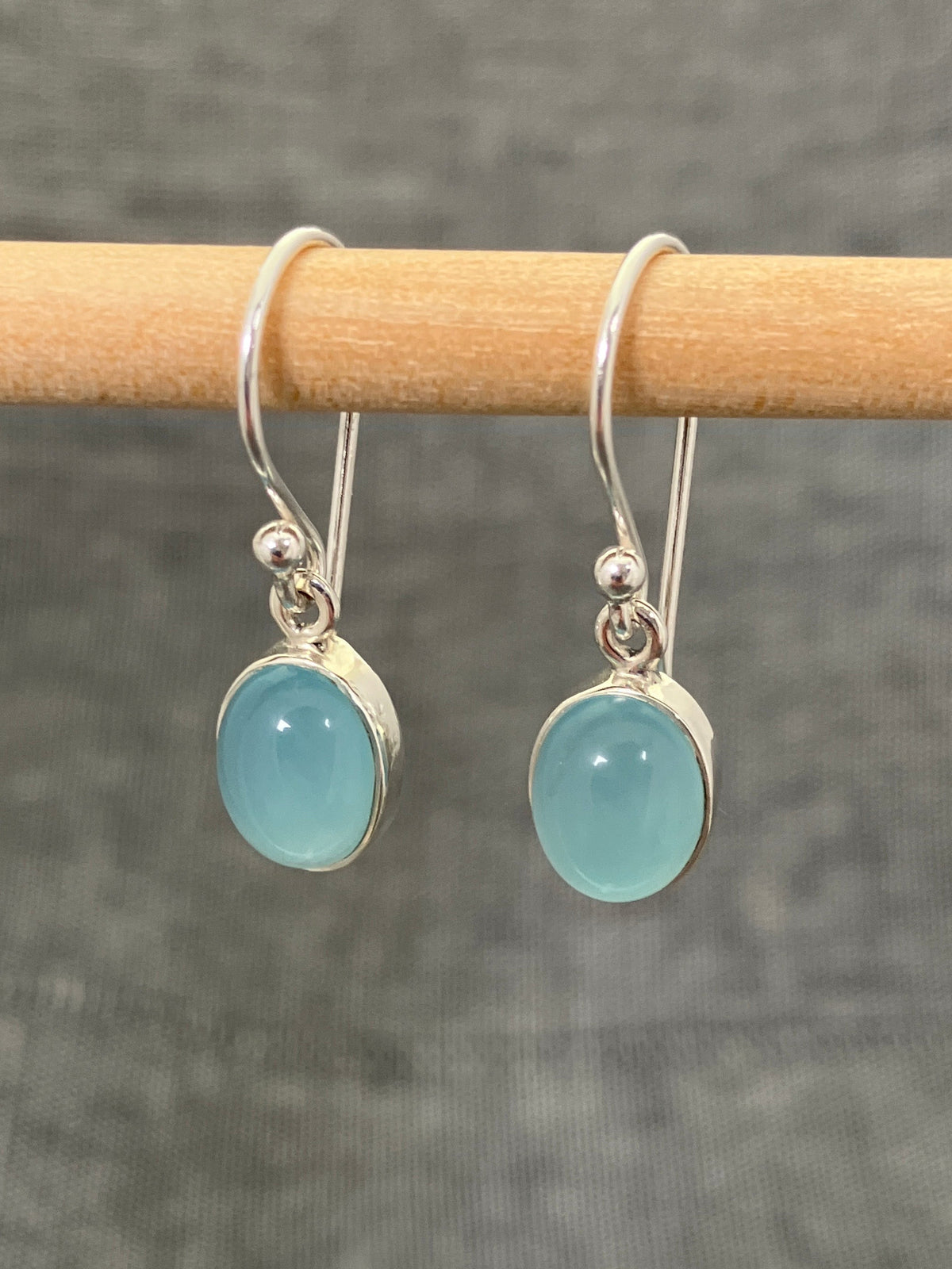 Chalcedony Medium Oval Earrings