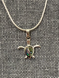 Paua Shell Little Turtle Pendant