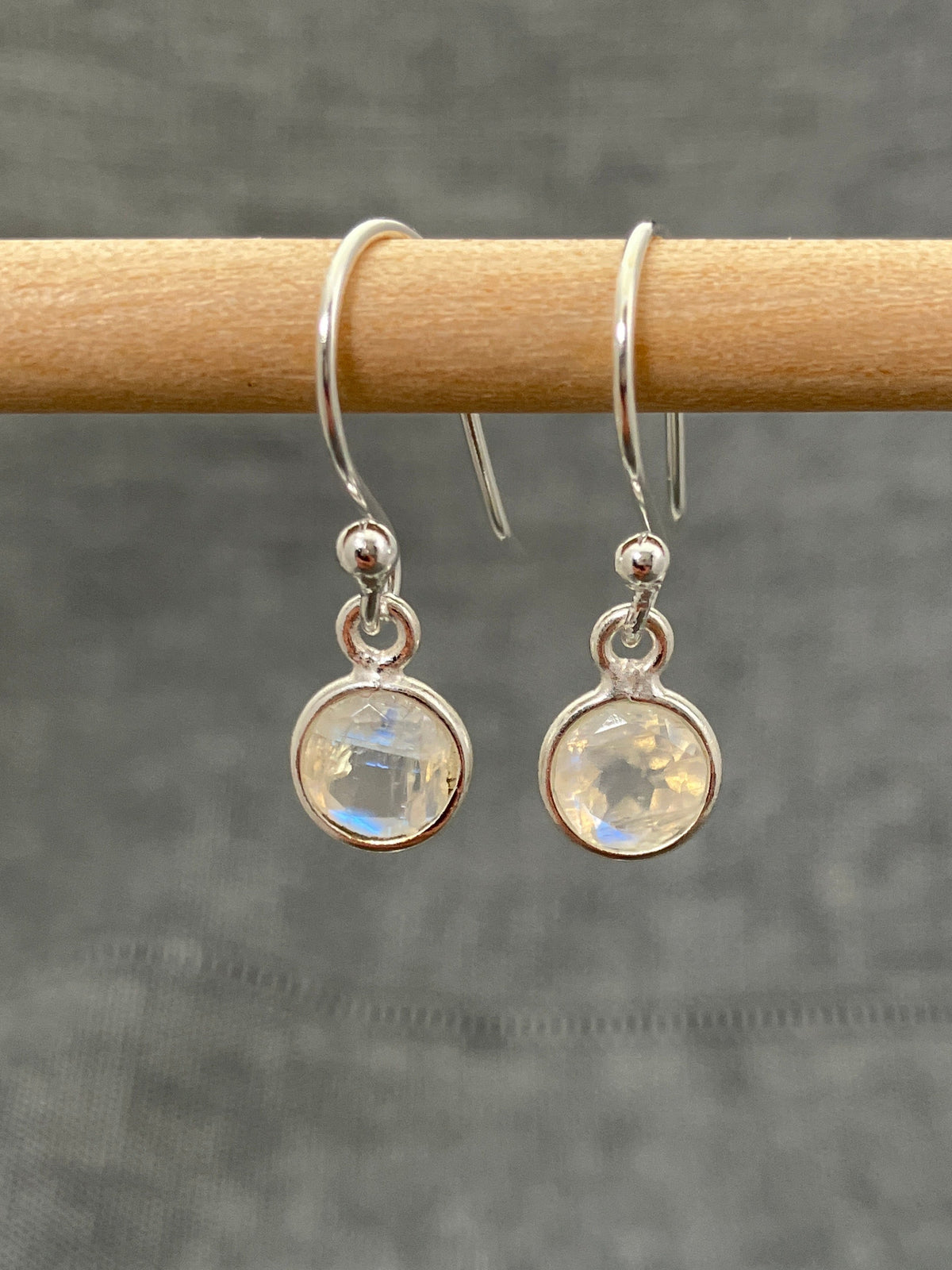 Moonstone Cut Little Round Earrings