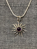 Amethyst Spiky Sun Pendant