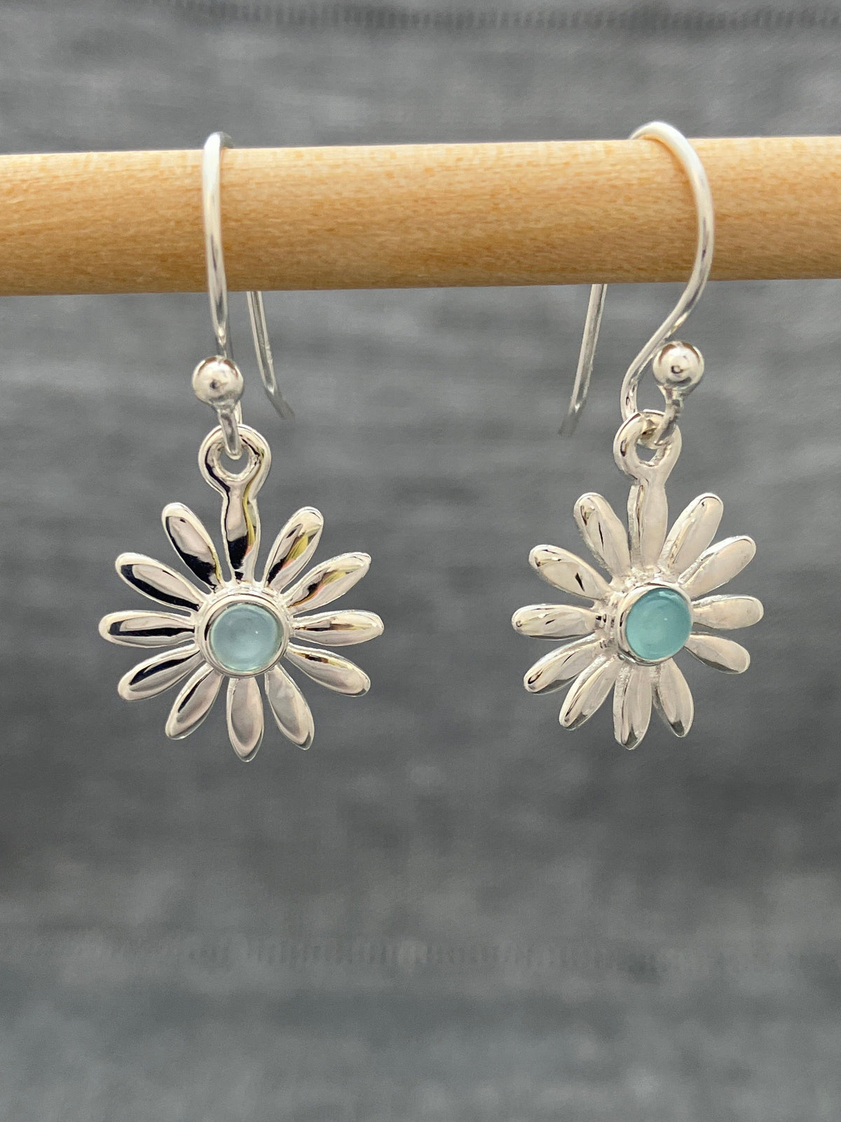 Chalcedony Daisy Earrings