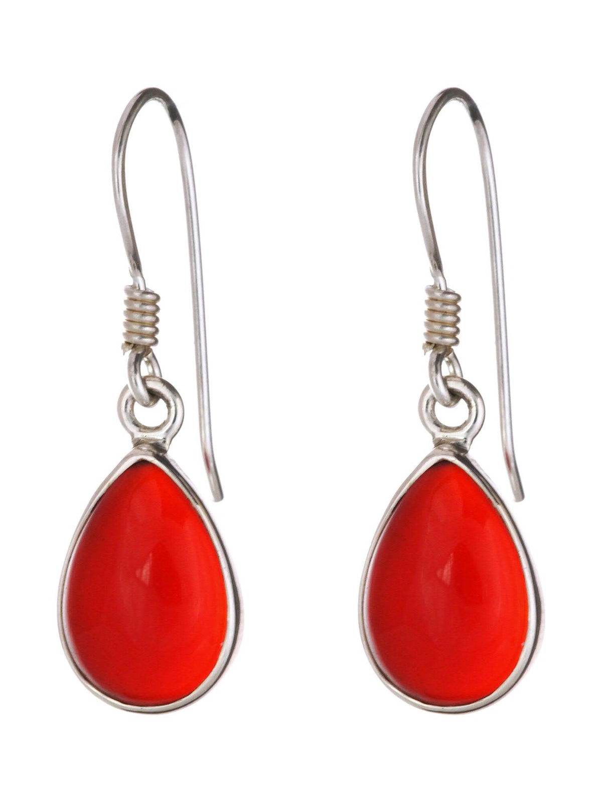Carnelian Medium Pear Earrings