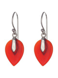 Carnelian Flat Teardrop Earrings