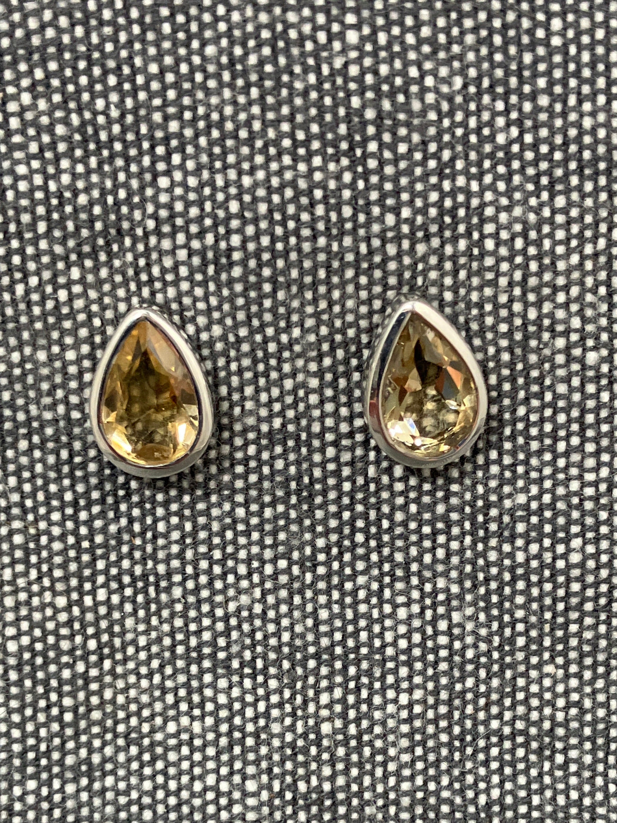 Citrine Cut Pear Studs